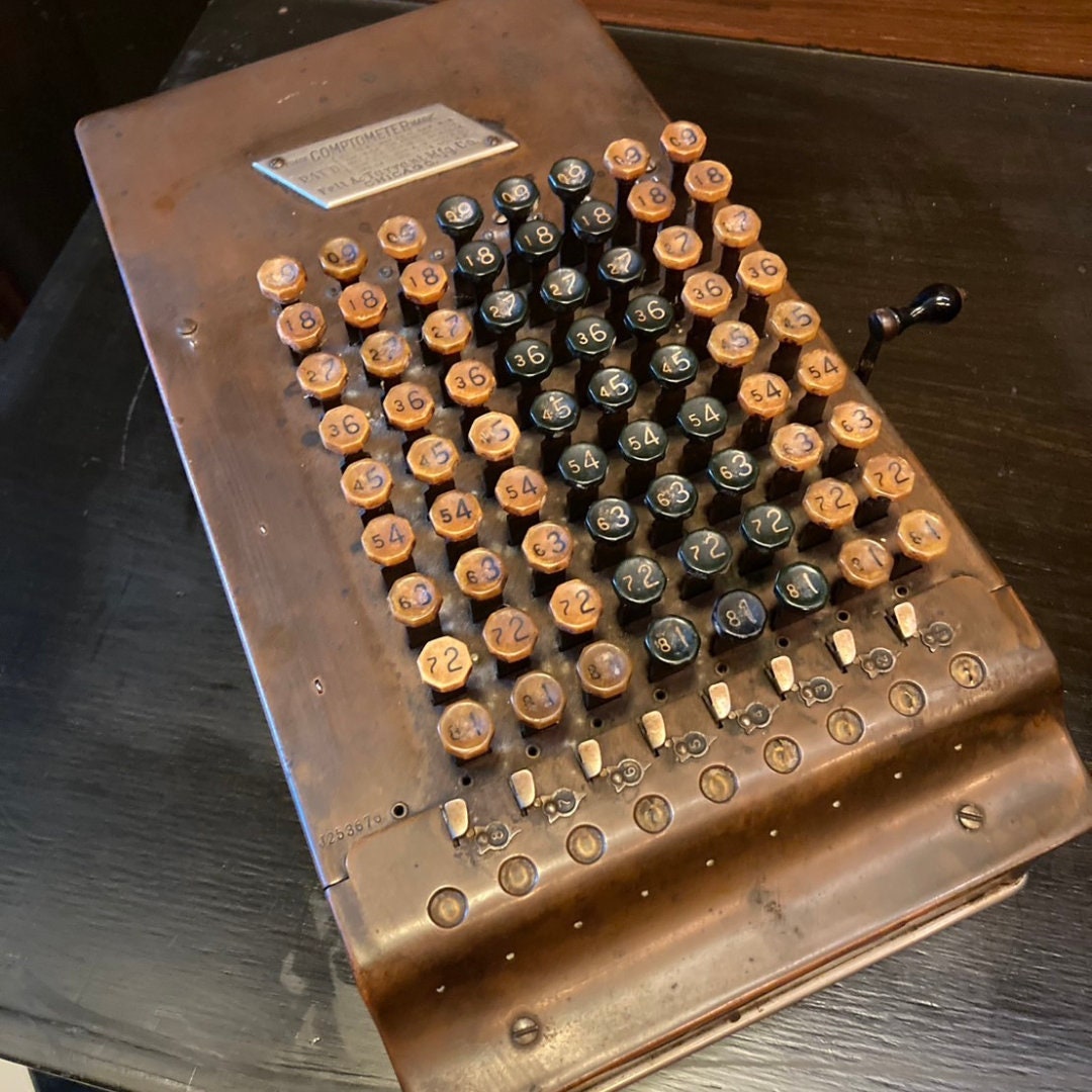 Felt & Tarrant Comptometer 1920s Adding Machine Fully Functional 8 Row Model