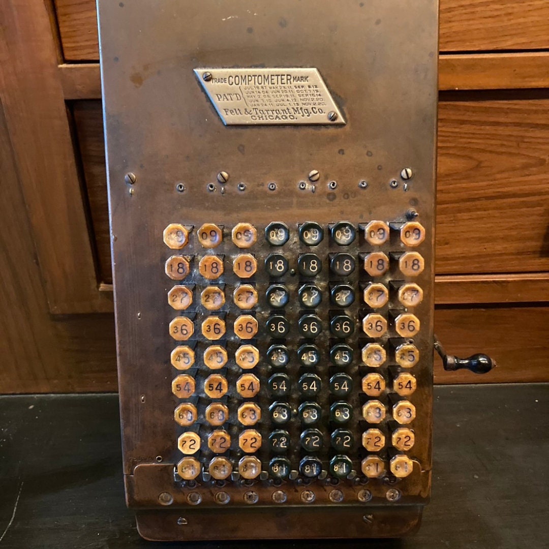 Felt & Tarrant Comptometer 1920s Adding Machine Fully Functional 8 Row Model