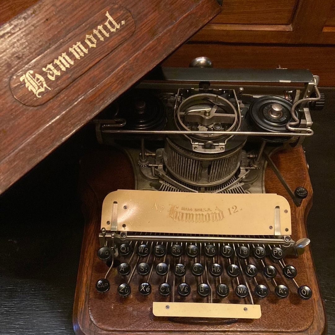 Antique Hammond No. 12 typewriters with Wooden Box.